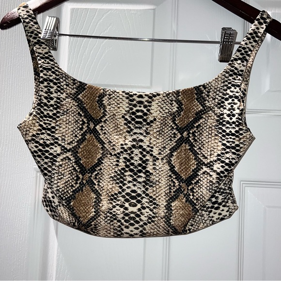 Snakeskin Tank Crop Top - Picture 3 of 5